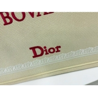 Good Quality Dior Large Book Tote Bag in Beige Yellow Book Cover Embroidery 0127037 2026