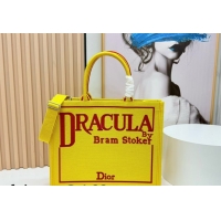 Top Grade Dior Large Book Tote Bag in Yellow and Red Book Cover Embroidery 0127040 2026