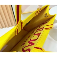 Top Grade Dior Large Book Tote Bag in Yellow and Red Book Cover Embroidery 0127040 2026