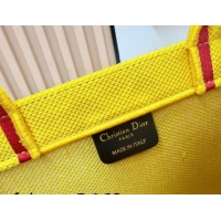 Purchase Dior Medium Book Tote Bag in Yellow and Red Book Cover Embroidery 0127041 2026