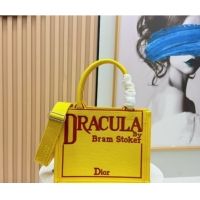 Luxury Discount Dior Small Book Tote Bag in Yellow and Red Book Cover Embroidery 0127042 2026