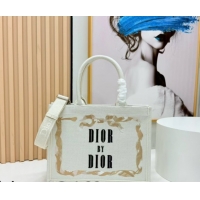 Unique Style Dior Medium Book Tote Bag in Yellow and Red Book Cover Embroidery 0127044 2026