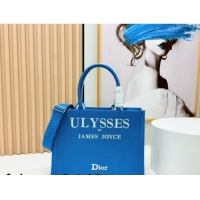 Hot Style Dior Medium Book Tote Bag in Blue and White Book Cover Embroidery 0127047 2026