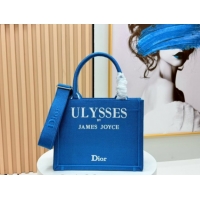 Sumptuous Dior Small Book Tote Bag in Blue and White Book Cover Embroidery 0127048 2026