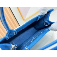 Sumptuous Dior Small Book Tote Bag in Blue and White Book Cover Embroidery 0127048 2026