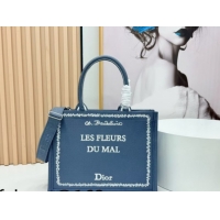 Top Grade Dior Medium Book Tote Bag in Grey and White Book Cover Embroidery 0127050 2026