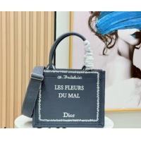 Charming Dior Small Book Tote Bag in Grey and White Book Cover Embroidery 0127051 2026