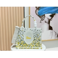 Big Discount Dior Small Book Tote Bag in Buttercup Embroidery and White Dior Médaillon 0127054 2026