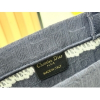 Cheap Price Dior Large Book Tote Bag in Blue Oblique Embroidery with White Lace and Dior Médaillon 0127055 2026