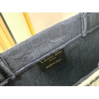 Sumptuous Dior Small Book Tote Bag in Blue Oblique Embroidery with White Lace and Dior Médaillon 0127057 2026