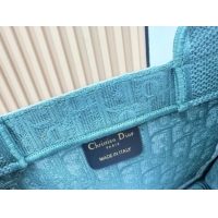 1:1 aaaaa Dior Small Book Tote Bag in Green Oblique Embroidery with White Lace and Dior Médaillon 0127063 2026