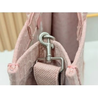 Good Quality Dior Large Book Tote Bag in Pink Oblique Embroidery with White Lace and Dior Médaillon 0127067 2026
