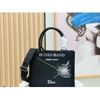Good Quality Dior Small Book Tote Bag in Black Sparkle Embroidery 0127071 2026