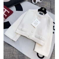 ​Super Quality Chanel 25A Ecru Knitted Cardigan CH56981 White 2026