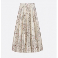 ​Low Price Dior Dioramour Mid-Length Flared Skirt D8652 White