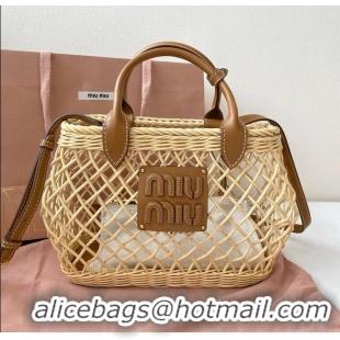 Top Grade Miu Miu Wicker Mesh Basket bag 5BA286 2024