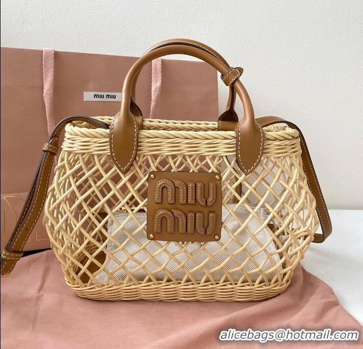 Top Grade Miu Miu Wicker Mesh Basket bag 5BA286 2024