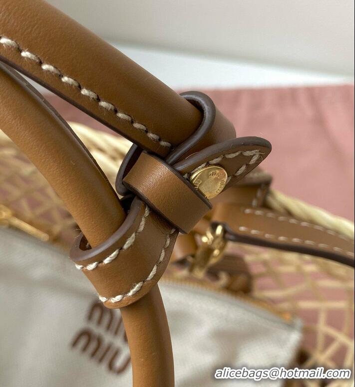Top Grade Miu Miu Wicker Mesh Basket bag 5BA286 2024