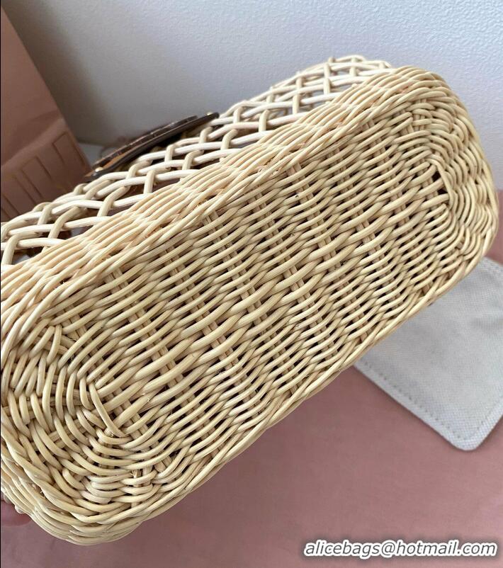 Top Grade Miu Miu Wicker Mesh Basket bag 5BA286 2024