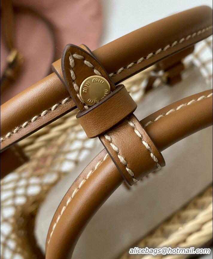 Top Grade Miu Miu Wicker Mesh Basket bag 5BA286 2024