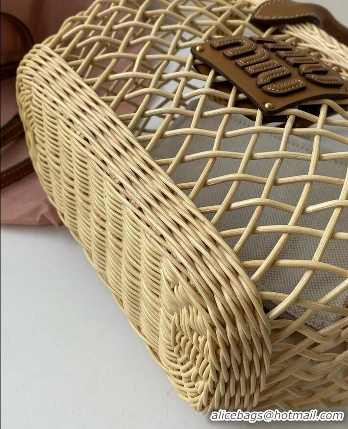 Top Grade Miu Miu Wicker Mesh Basket bag 5BA286 2024