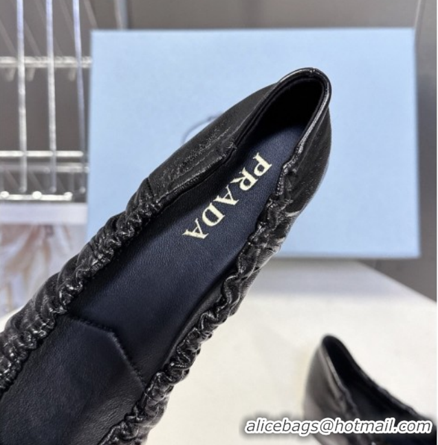 Low Cost Prada Patent leather ballerinas flat with bow Black 1F322O 0227107