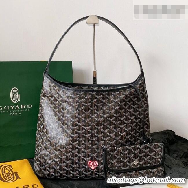 Best Product Goyard Boheme Hobo Bag with Red Heart GY0223 Black 2026