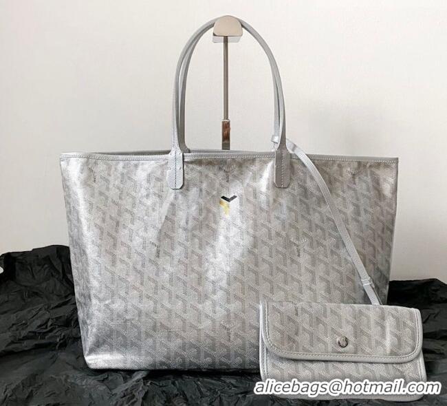 Luxury Cheap Goyard Saint Louis PM Bag with Dogtooth Print 0123 Silver 2026