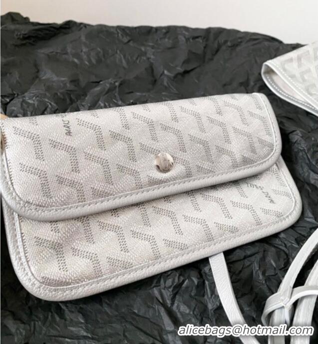 Luxury Cheap Goyard Saint Louis PM Bag with Dogtooth Print 0123 Silver 2026