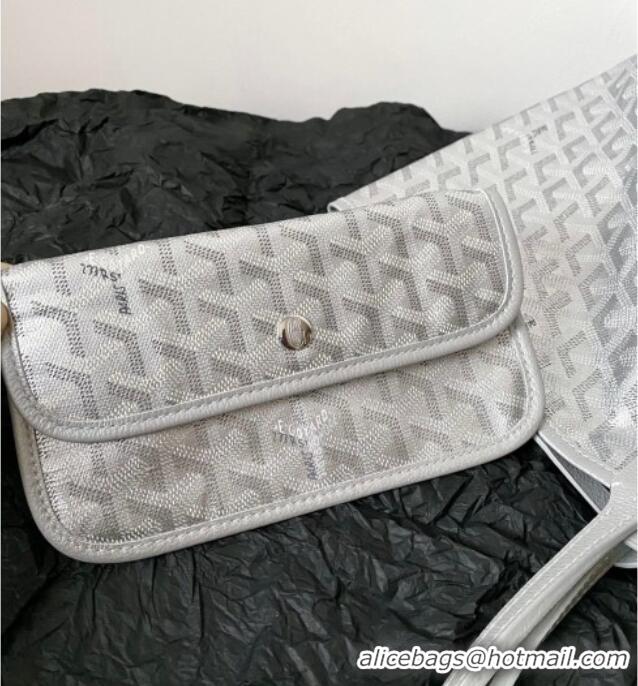 Traditional Discount Goyard Saint Louis GM Bag with Dogtooth Print 0123 Silver 2026