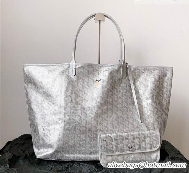 Traditional Discount Goyard Saint Louis GM Bag with Dogtooth Print 0123 Silver 2026