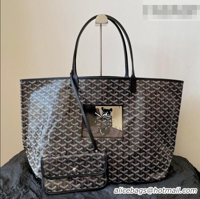 Luxury Cheap Goyard Saint Louis GM Bag with Bulldog Print 2056 Black 2026