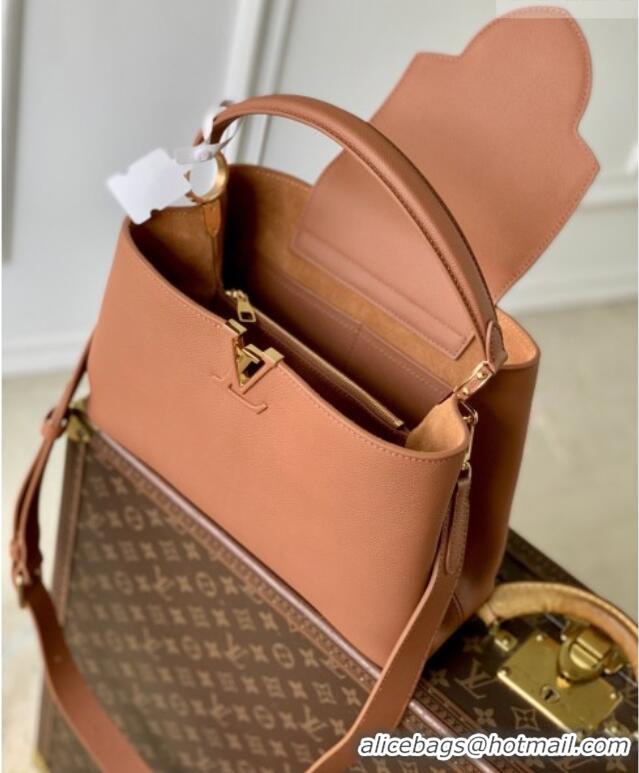 Modern Classic Louis Vuitton Capucines MM Souple Bag in Calf Leather M14370 Brown 2026