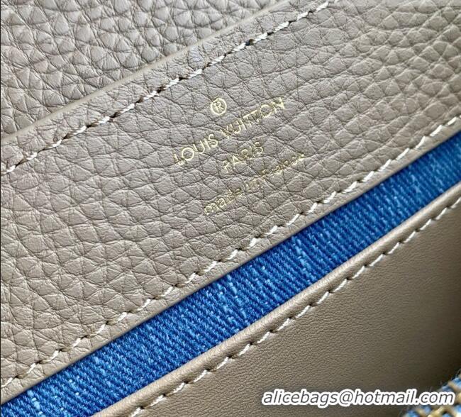 Luxury Cheap Louis Vuitton Capucines Mini Bag in Denim Blue/Cream GOTS-certified cotton M12947 2026