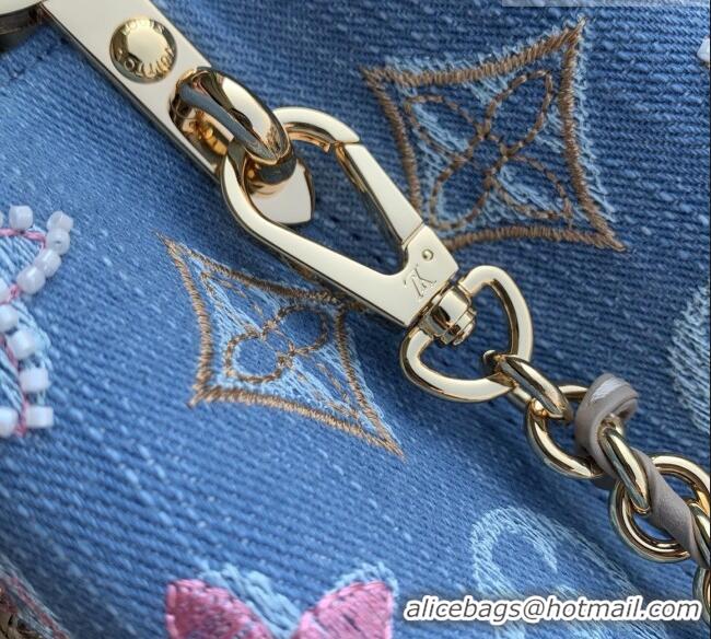 Luxury Cheap Louis Vuitton Capucines Mini Bag in Denim Blue/Cream GOTS-certified cotton M12947 2026