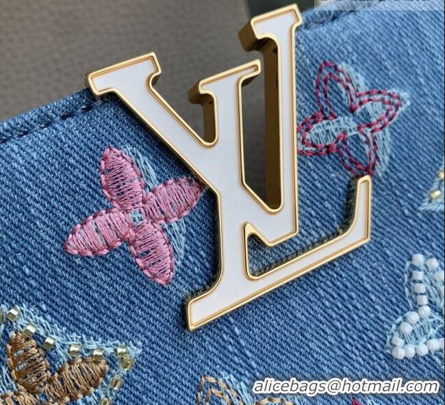 Well Crafted Louis Vuitton Capucines BB Bag in Denim Blue/Cream GOTS-certified cotton M12947 2026