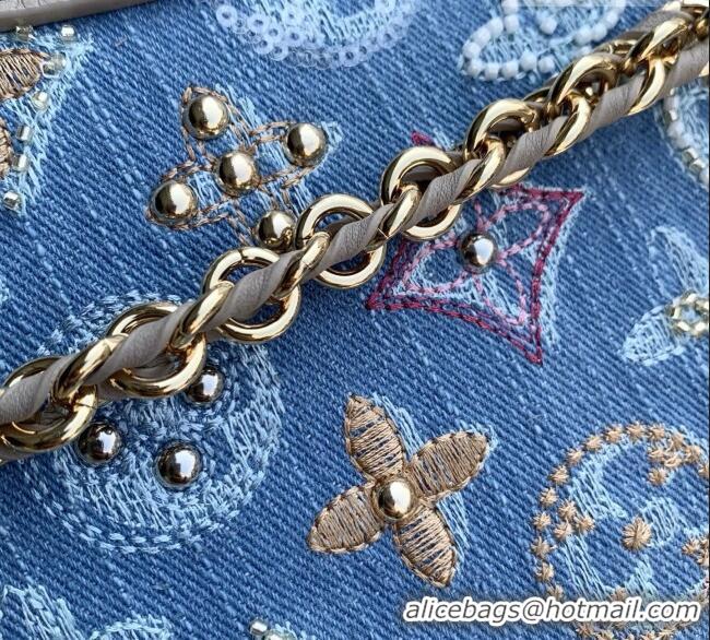 Well Crafted Louis Vuitton Capucines BB Bag in Denim Blue/Cream GOTS-certified cotton M12947 2026