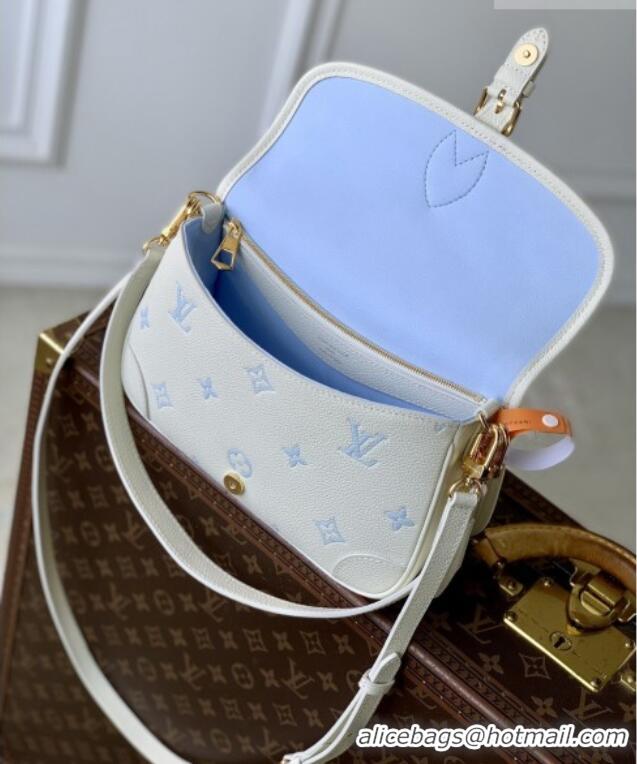 Fashion Luxury Louis Vuitton Diane Bag in Milky White/Blue Cowhide Leather M28054 2026