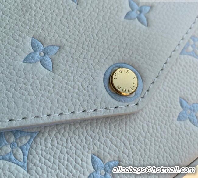 Most Popular Louis Vuitton Pochette Félicie Bag in Milky White/Blue Cowhide Leather M28127 2026