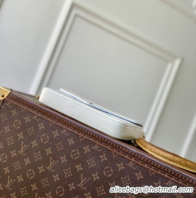 Most Popular Louis Vuitton Pochette Félicie Bag in Milky White/Blue Cowhide Leather M28127 2026