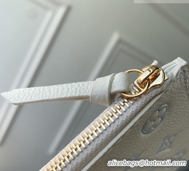 Most Popular Louis Vuitton Pochette Félicie Bag in Milky White/Blue Cowhide Leather M28127 2026