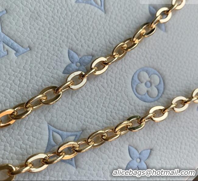 Most Popular Louis Vuitton Pochette Félicie Bag in Milky White/Blue Cowhide Leather M28127 2026