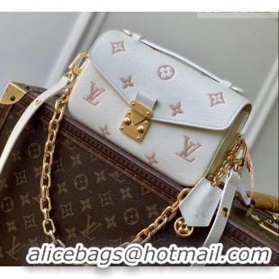 Buy Classic Louis Vuitton Pochette Métis East West in Milky White/Peach Cowhide Leather M27575 2026