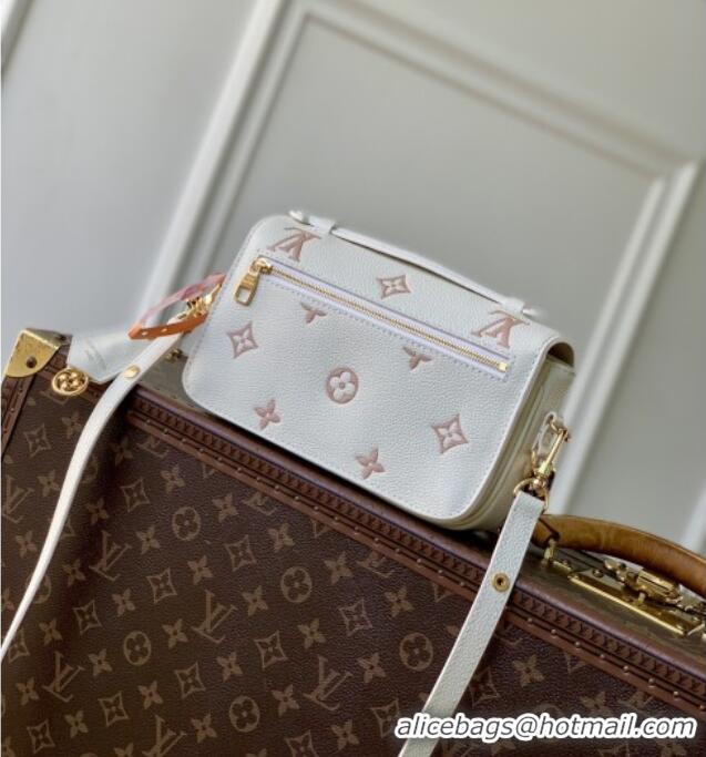 Buy Classic Louis Vuitton Pochette Métis East West in Milky White/Peach Cowhide Leather M27575 2026