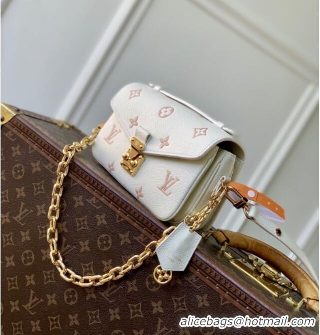 Buy Classic Louis Vuitton Pochette Métis East West in Milky White/Peach Cowhide Leather M27575 2026