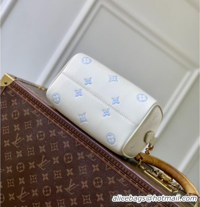 Popular Style Louis Vuitton Speedy Bandoulière 20 in Milky White/Blue Cowhide Leather M28314 2026