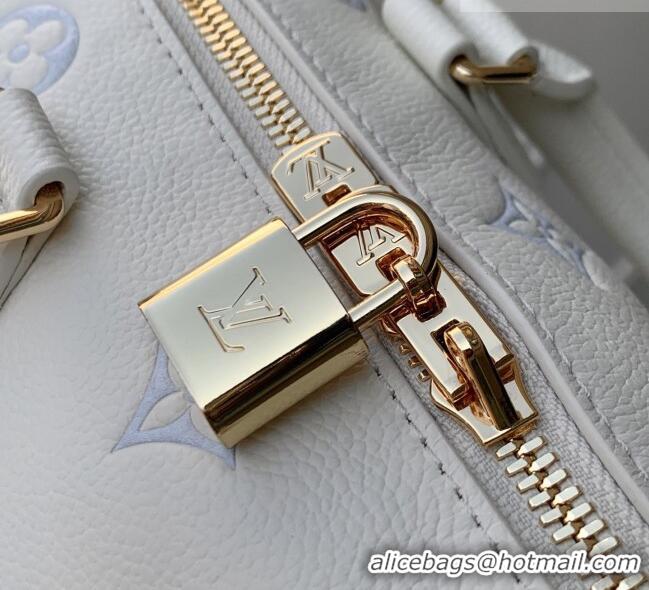 Popular Style Louis Vuitton Speedy Bandoulière 20 in Milky White/Blue Cowhide Leather M28314 2026
