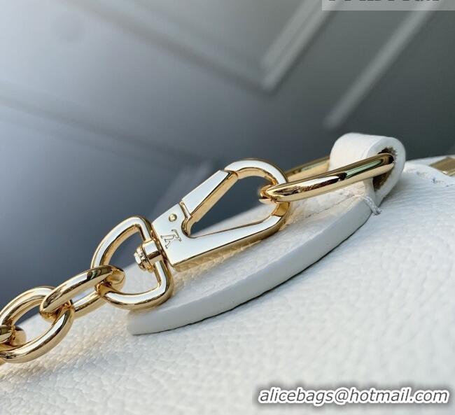 Popular Style Louis Vuitton Speedy Bandoulière 20 in Milky White/Blue Cowhide Leather M28314 2026