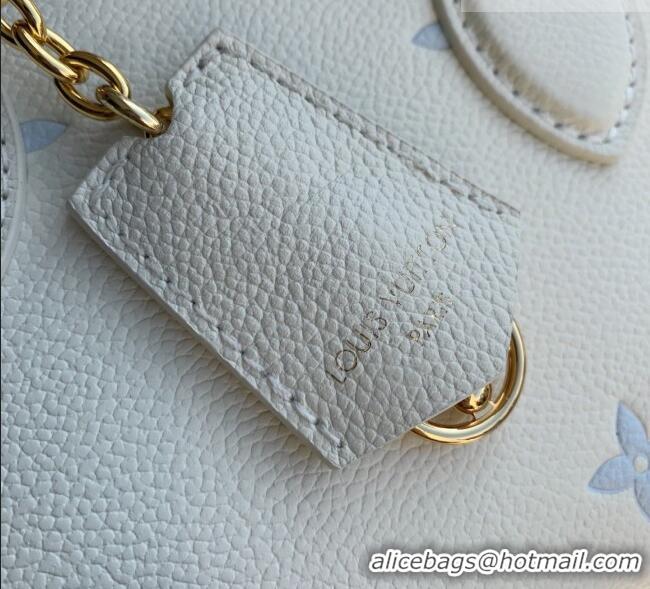 Top Quality Louis Vuitton OnTheGo East West Tote Bag in Milky White/Blue Cowhide Leather M27577 2026