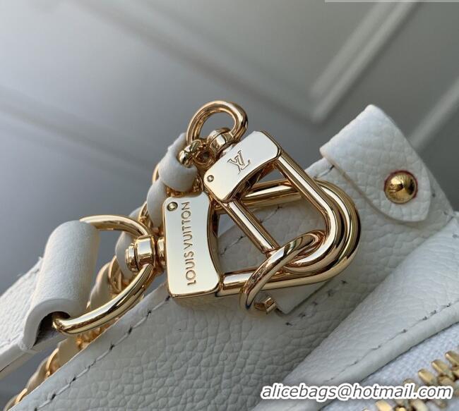 Top Quality Louis Vuitton OnTheGo East West Tote Bag in Milky White/Blue Cowhide Leather M27577 2026